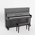 Elegant Black Upright Piano With Matching Wooden Bench For Musical Instruments