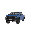 Blue Modern Pickup Truck Exterior Design With Off Road Wheels And Stylish Appearance
