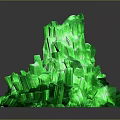 Natural Green Stone Crystal With Shiny Surface And Intricate Structure