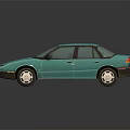 Shiny Blue Classic Sedan With Reflective Surface And Sleek Design 3d model