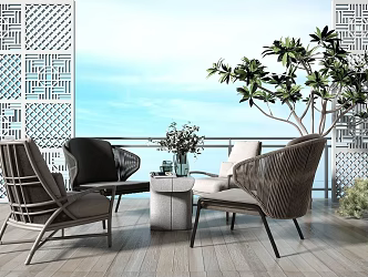 Modern outdoor tables and chairs 3d model
