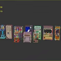 Colorful Miniature Computer Models Displaying Different Vintage Designs And Multiple Colors