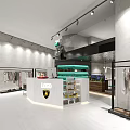 Modern Minimalist Fashion Clothing Store Interior Design With Neat Clothes Display Racks And Bright Reception Counter