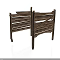 Rustic Wooden Fence Structure With Crossed Planks And Support Posts