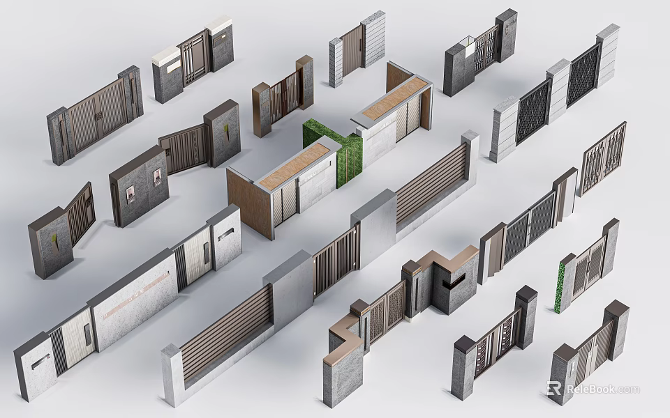 Diverse Building Facades With Modern Materials And Architectural Design Elements 3d model