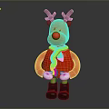 Reindeer Game Movie Character With Red Nose Antlers Red Coat White Collar Black Boots