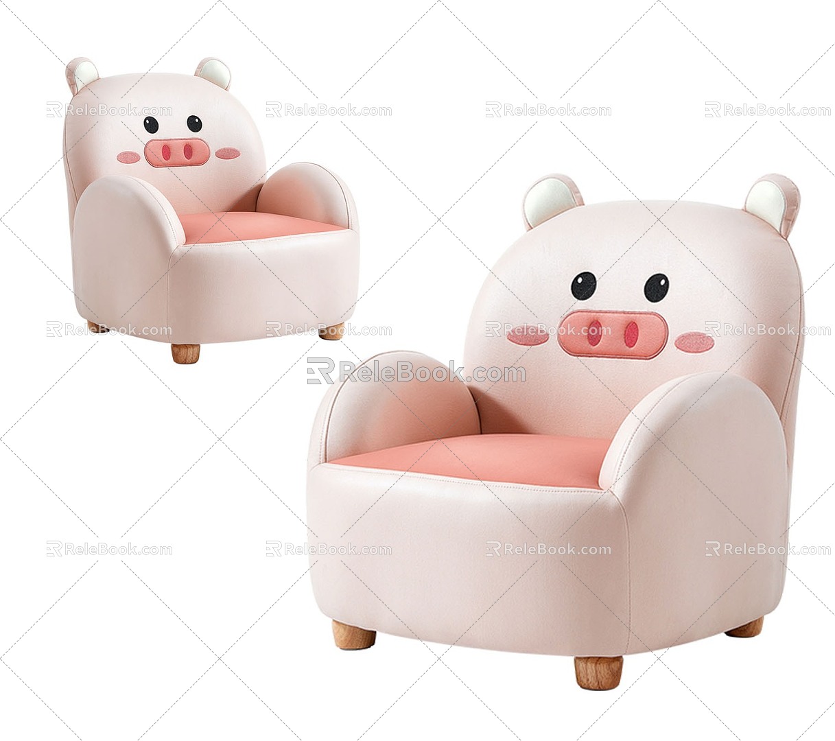 Children's Reading Small Sofa Children's Sofa Cute Small Sofa Chair Reading Corner Baby Child Animal Cartoon Pig Pig Seat 3d model