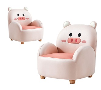 Children's Reading Small Sofa Children's Sofa Cute Small Sofa Chair Reading Corner Baby Child Animal Cartoon Pig Seat 3d model