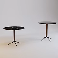 Modern Round Bar Tables With Black Marble Top And Wooden Legs Design