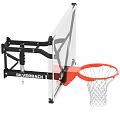 Silverback Wall Mounted Basketball Hoop With Transparent Backboard Red Rim And White Net
