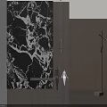 Modern Entryway Hallway With Black White Marble Wall Pendant Lights And Console Table 3d model