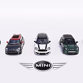 MINI Car Model Collection Showcasing Assorted Colors And Different Styles 3d model