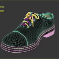 Black Leather Shoes With Laces And Orange Inner Black Sole