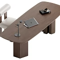 Middle style desk and chair 3d model