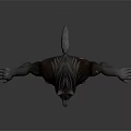Game Movie Character Muscular Wolf Head Gray Humanoid Body With Black Stripes And Flame Effects