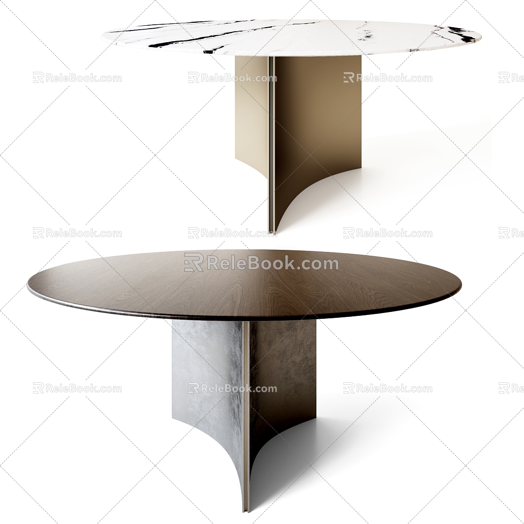 casa dining table round dining table marble dining table metal dining table rock plate dining table 3d model