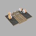 Elite Fitness Sports Equipment With Barbell And Weight Plates On Fitness Mat