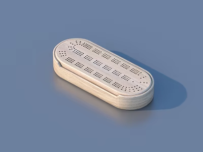 Light Wooden Oval Daily Life Product With Drainage Holes For Bathroom Use 3d model