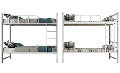 Modern Upper and Lower Bed Student Dormitory Bunk Bed 3d model