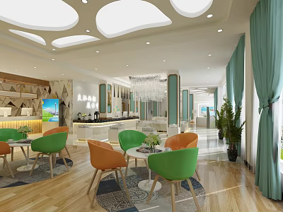 Modern Sales Office Sales Department 3d model