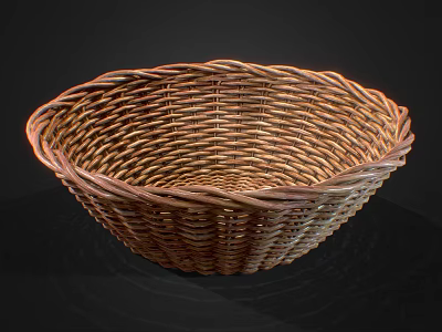 Handmade Woven Basket With Natural Material For Home Storage And Decor 3d model