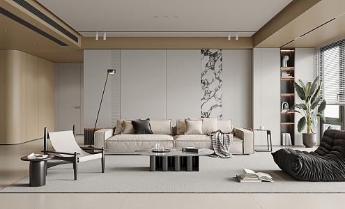 Modern Living Room Minimalist Living Room 3d model