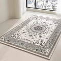 Traditional Square Rug Featuring Intricate Central Pattern And Decorative Border Design 3d model