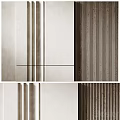 Modern TV Background Wall Design Featuring Light And Dark Vertical Panel Patterns