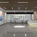 Modern Government Service Hall Interior With Service Counters Computers And Information Displays