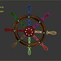 Classic Vintage Wooden Ship Wheel Decorative Ornament as Home Decor Piece