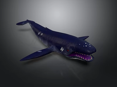 Deep Sea Aquatic Animal Dark Blue Body Sharp Teeth Open Mouth 3D Render Model 3d model Deep Sea Aquatic Animal Dark Blue Body Sharp Teeth Open Mouth 3D Render Model 3d model