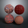 Scenic Textured Spheres Featuring Diverse Natural and Architectural Patterns 3d model
