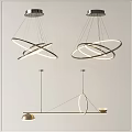 Modern Intersecting Circular Ring Chandeliers With LED Lighting And Hanging Design For Interior Spaces 3d model