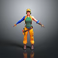 Game Movie Character In Yellow Cap Green Vest Blue Sleeves Yellow Pants With Tool Belt