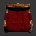 Elegant Red Classical Chair With Gold Accents Velvet Upholstery And Carved Wooden Legs