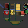 Vibrant Children's Outdoor Playground Equipment With Slides Climbing Structures And Platforms