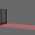Commercial Equipment With Yellow Post Black Mesh Fence And Red Light Curtain