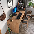 Study Computer Storage Rack Table Lamp Hook Air Conditioning Umbrella Cat Nest Air Conditioning Headset 3d model
