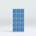 Blue Metal Lockers With Multiple Compartments And Secure Storage Doors 3d model