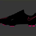 Black Soccer Cleats With Pink Logo And Vibrant Studs For Athletic Activities