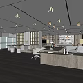 Modern Open Concept Office Interior With Large Windows Wooden Flooring And Desks