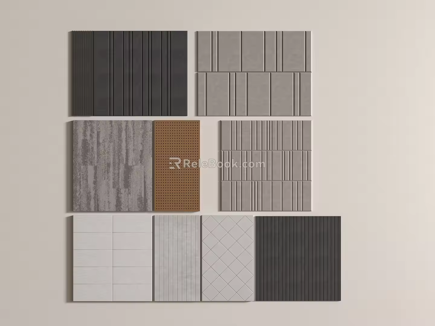 Modern soft bag background wall 3d model