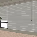 Modern Vertical Window Blinds In Bright Room With Wooden Floor And Potted Plant