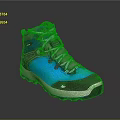 High Top Outdoor Shoes Blue and Gray with Light Blue Laces and Durable Sole