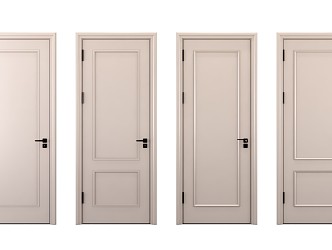 Modern swing door single door solid wood door wooden door 3d model