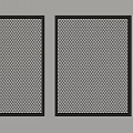 Modern Double Black Frame Room Dividers With Grid Pattern Design 3d model