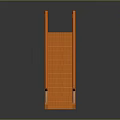 Orange Staircase With Wooden Steps Yellow Floral Patterns And Curved Handrail Design