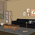 Silent Retro Sofa Double Sofa 3d model