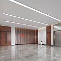 Modern public office area combined with the reception room of the elevator hall at the front desk of the company lobby 3d model