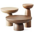 Modern Coffee Table Solid Wood Corner Round Side Table Coffee Table 3d model